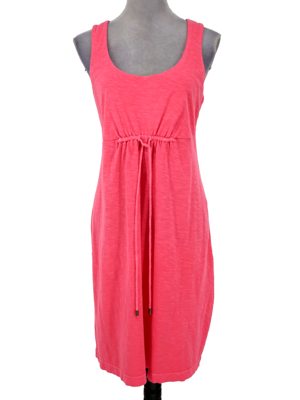 Tommy Bahama Dress Womens Medium Pink Knit Tie Waist Open Back Beach Coastal